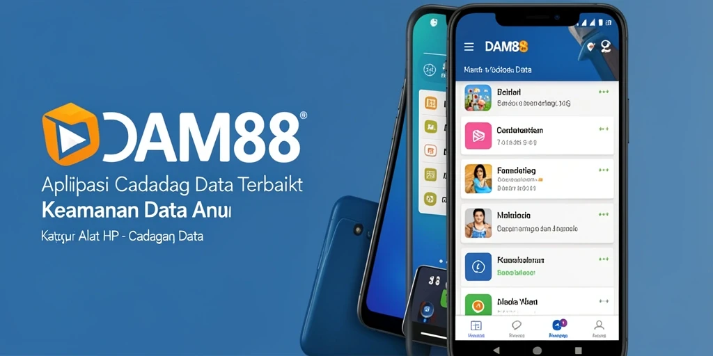 Screenshot utama aplikas DAM88 menampilkan antarmuka cadangan data yang mudah digunakan.