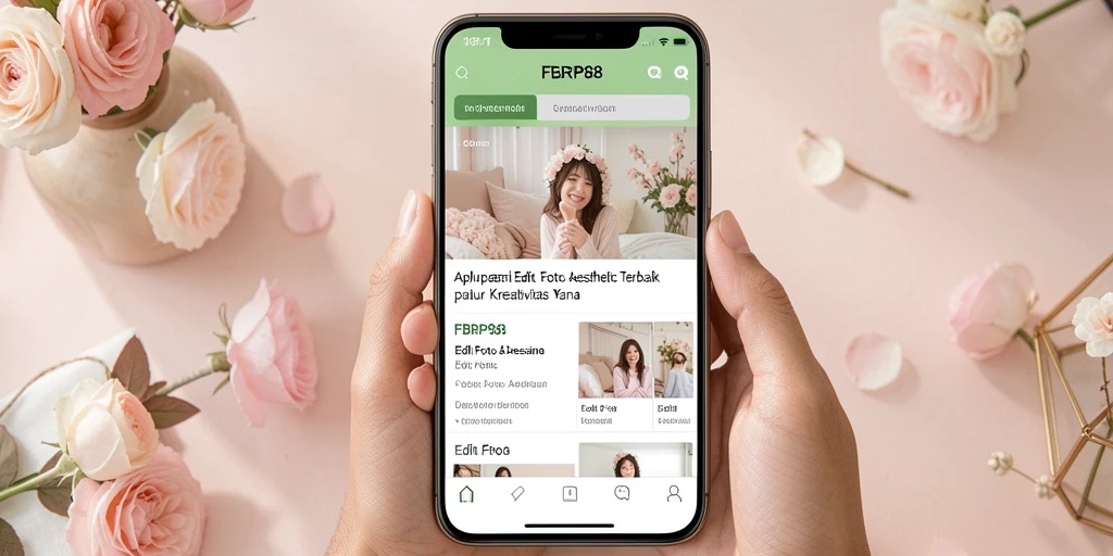 Tampilan antarmuka FBRP88 untuk pengeditan foto aesthetic.