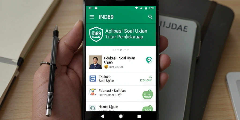 Tampilan antarmuka IND89 saat mengerjakan soal ujian.