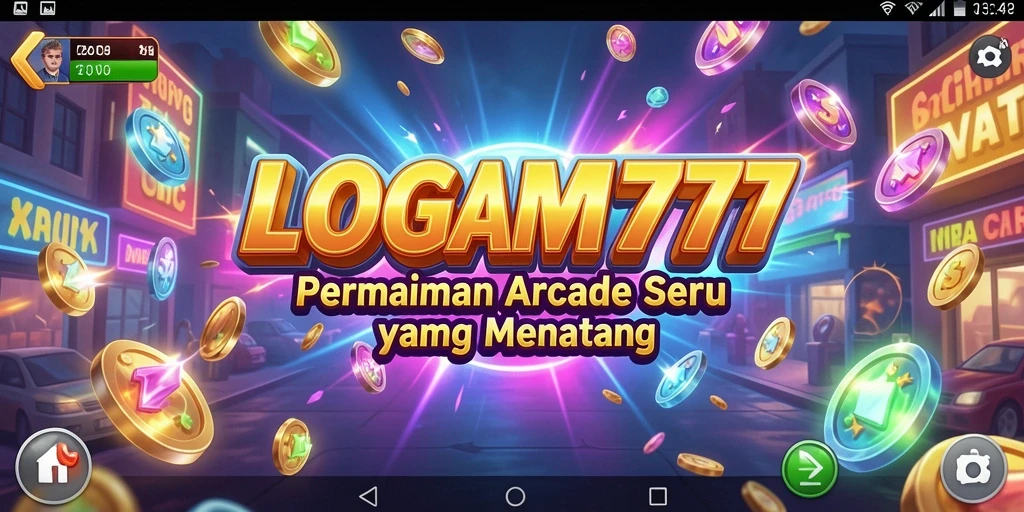 Tampilan antarmuka permainan Arcade LOGAM777 yang menarik dan interaktif.