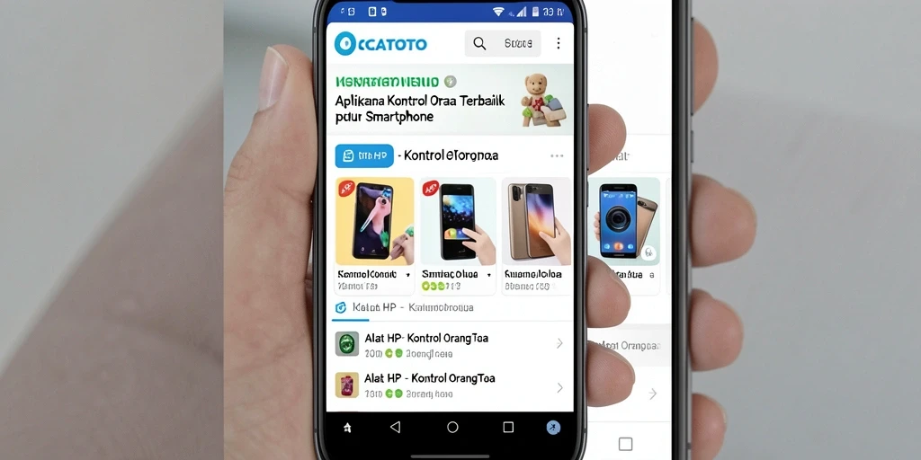 Antarmuka OCATOTO dengan fitur kontrol orang tua yang ramah pengguna.