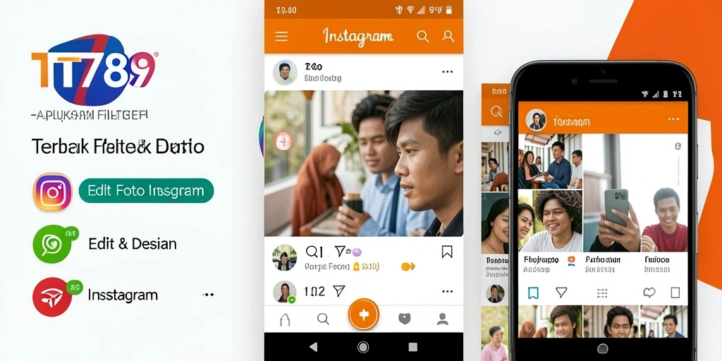 Antarmuka aplikasi TT789 yang menawan dengan berbagai filter Instagram.