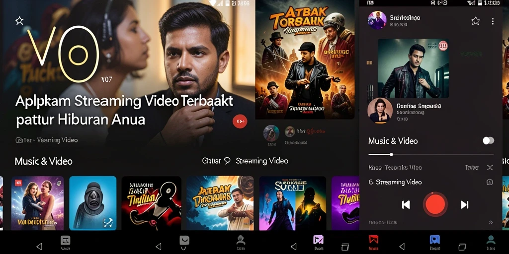 Antarmuka V07 yang sederhana dan fungsional untuk streaming video.